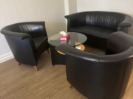 Sitzgruppe Rosenthal Leder schwarz