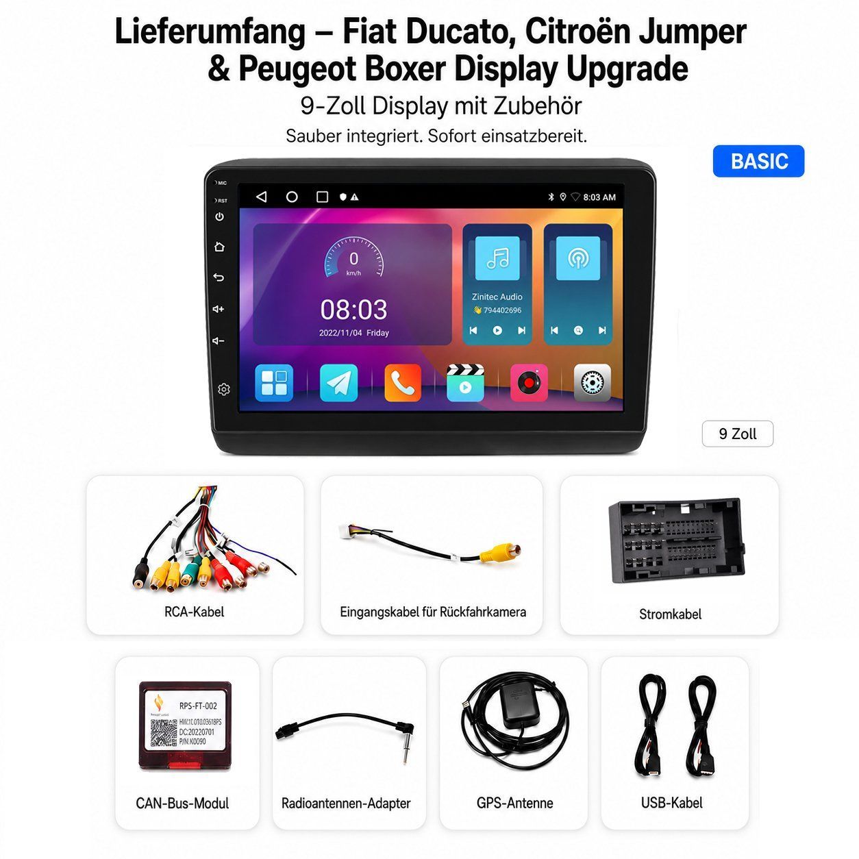 Navigatori: Fiat Ducato RDS Autoradio Boxer Jumper 2011-2021 Android – Nuovo e nell'imballaggio originale da Chiasso venduto da online.shop 8