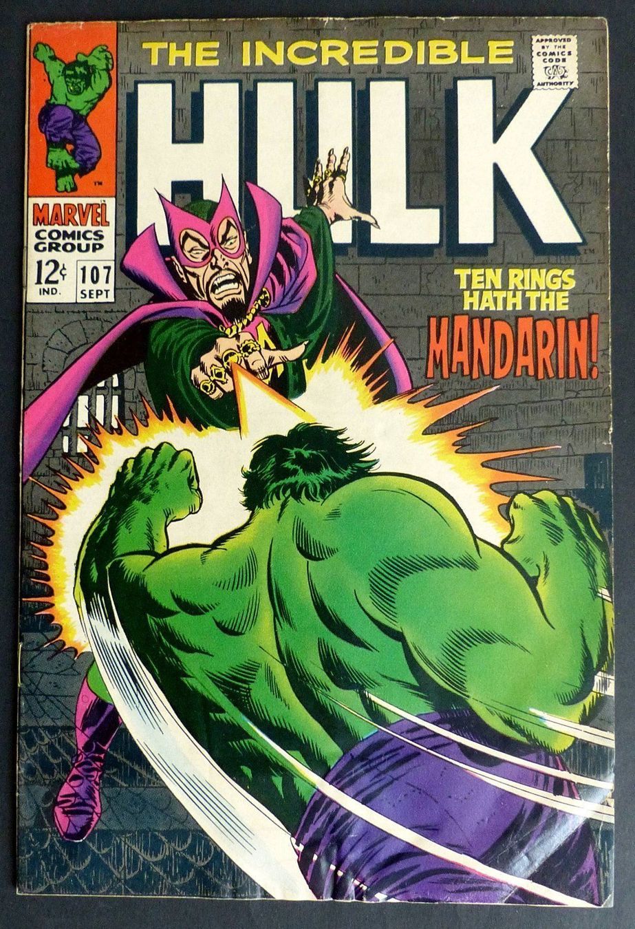 Fumetti: INCREDIBLE HULK #107 VS. MANDARIN MARVEL 1968 – Usato da Lugano venduto da YouWantUS