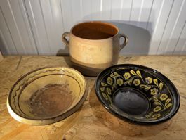 Lot de 3 pièces en céramique artisanale, rustique chic!
