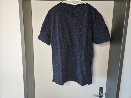 Herren T-Shirt Grösse L, dunkelblau mit Muster