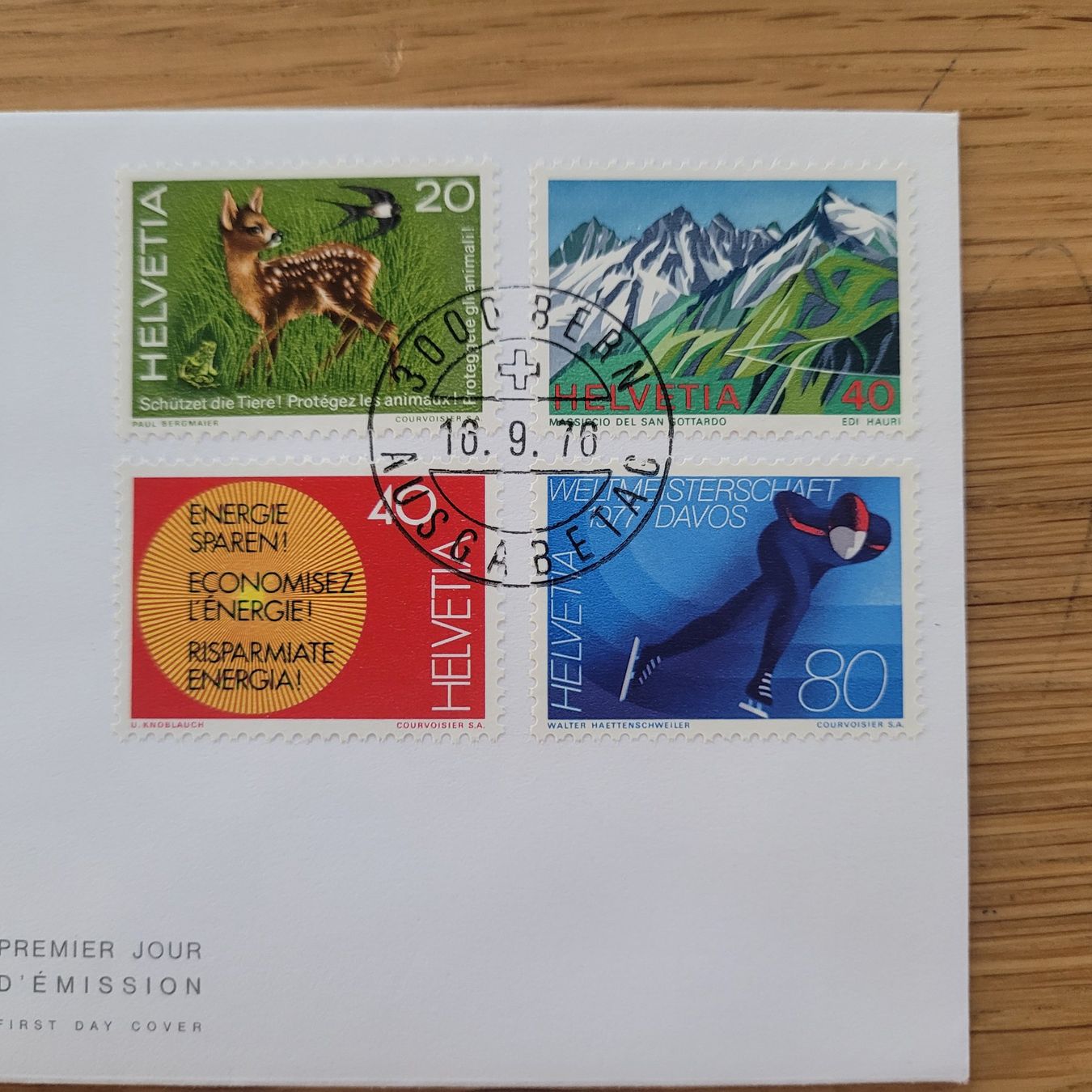 Tutti i francobolli: FDC mit Seidenbild 1976 Bern – Usato da Biel/Bienne venduto da Destockweb 1