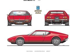 Blechschild-DE TOMASO PANTERA  - rot