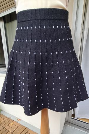 jupe taille haute en maille noire stretch taille XS