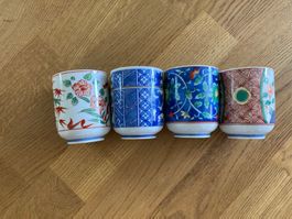 Asiatische Teetassen, 4 Stk., Japan, neuwertig