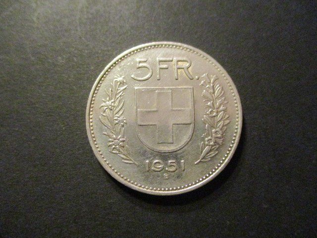 Alle Münzen: 5.- Fr 1951  Superbe pièce  Qualité Top du Top – Gebraucht aus Lovens von Jelmi