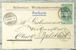 TR09 Carte Postale + Timbre Suisse 1900