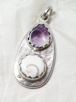 Silber Sterling Anhänger Kunst Inlay native Schmuck massive