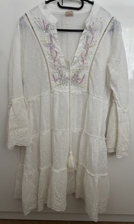 Damen Kleid mit Stickerei und Perlen, Grösse Free Size