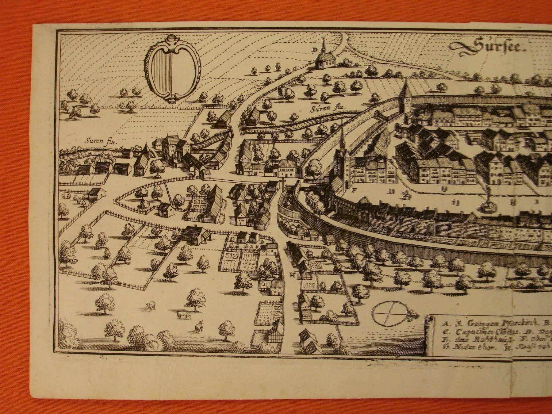 Incisioni: SURSEE, KUPFERSTICH 1654 – Usato da Grüningen venduto da Kartensammler 1