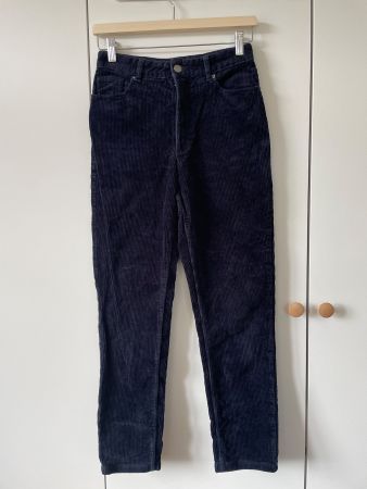 Monki Cordhose Dunkelblau Gr. 36 (High Waist / Cord)