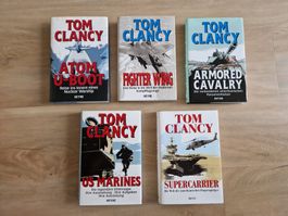 5 Sachbücher von Tom Clancy, gebunden
