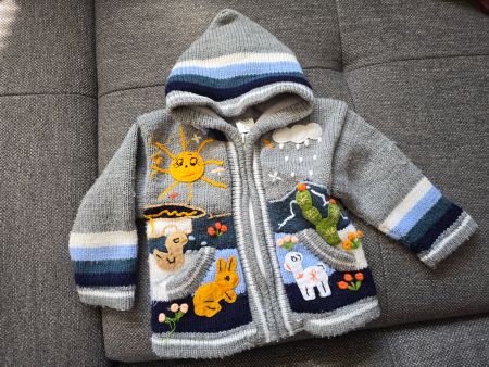 Kinder Strickjacke mit Fleece-Futter ca. Gr. 86