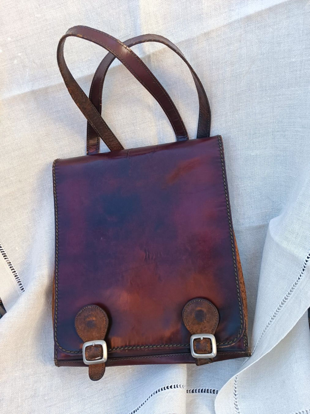 Zaini: Vintage Leder Rucksack Handtasche – Usato da Sargans venduto da Benziner