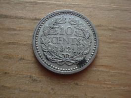 (N5) 10 cents 1921 Wilhelmina (Neder.)