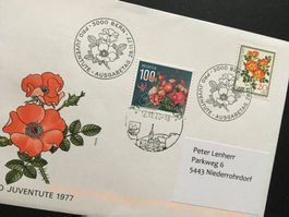 100 Jh Florist ZN1779 auf Erstagsbrief 1977 J26 ab Fleurier