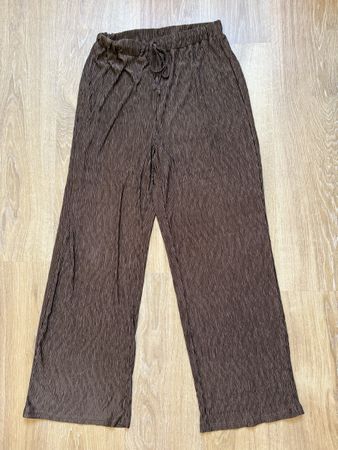 Pantalon fluide plissé marron, t.36/S