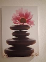 Leinwandbild Zen Steine mit Blume guter Zustand