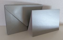 Set SILBER: B6 Format, Doppelkarten und Kuvert je 6 Stk.