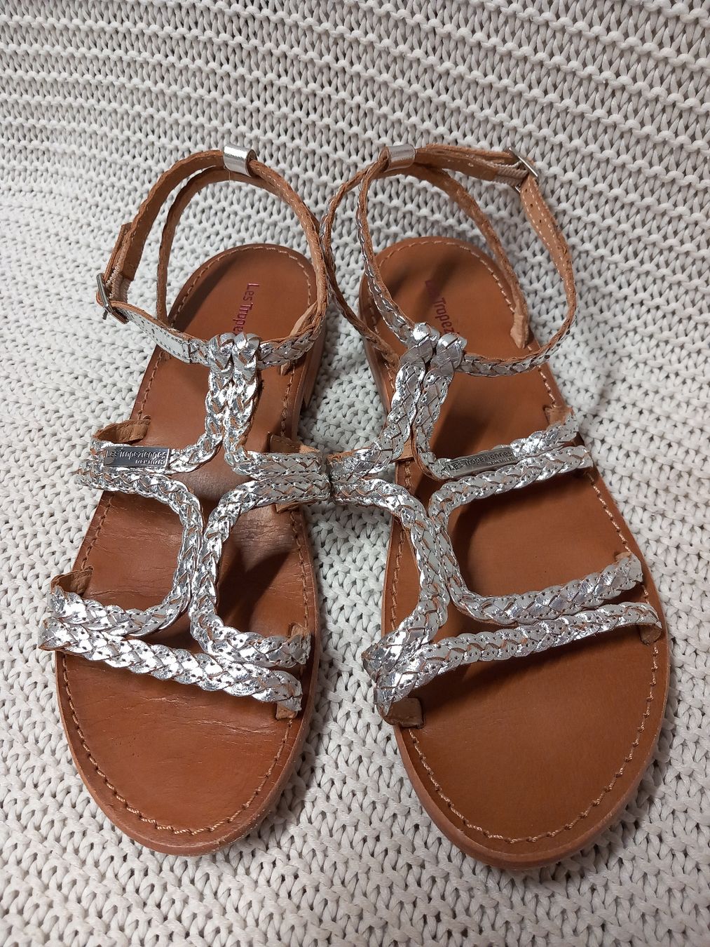 Damenschuhe: Silberne Les Tropeziennes Sandalen, Gr. 38 – Gebraucht aus Merligen von muss_haben 1