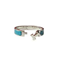 Hermès Armreif Clic H Polarblau Silber, Neuwertig und selten