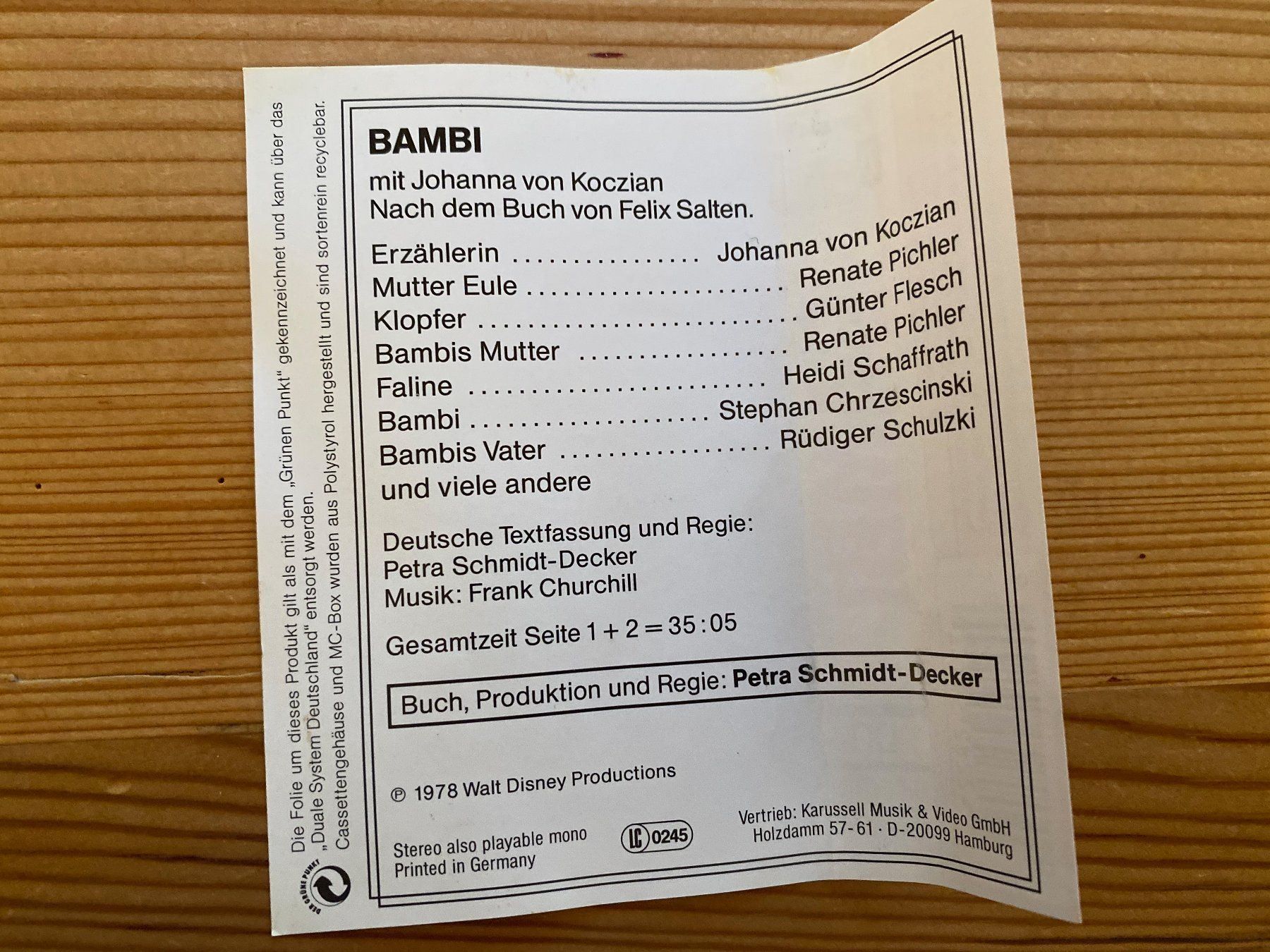Musicassette: Kinderkassette – Bambi – Usato da St.Gallen venduto da kingsamas 3
