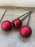 Weihnachtskugeln rot am Stiel 3Stück