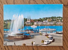 Luzern, Wagenbachbrunnen, Autos 1971