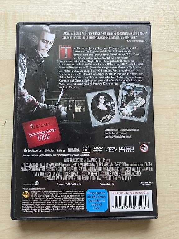 Alle DVDs: Sweeney Todd – Gebraucht aus Lauerz von betsan666 1