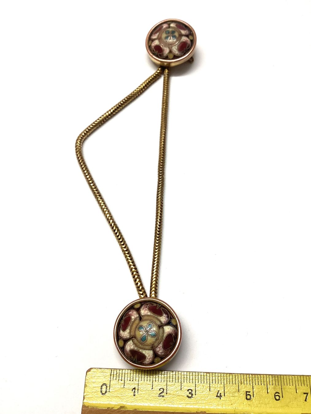 Spille & Fermagli: Alte Doppelbrosche, Cloisonné Emaille, Schlangenkette – Usato da Eglisau venduto da mar_5rn2 3
