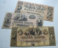 Lot ++ Canal Bank ++ 10, 20 und 50 Dollars ND (1864), selten