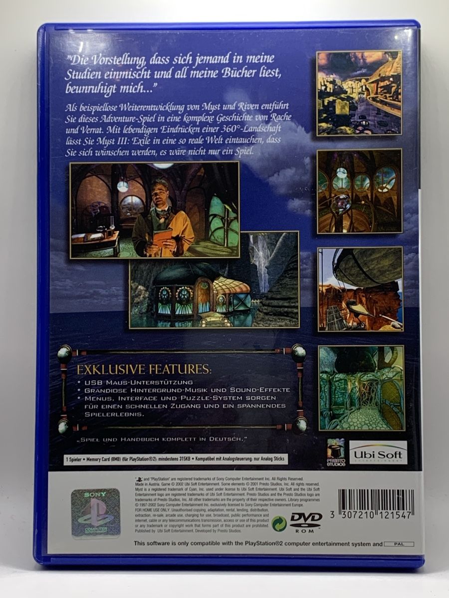 Sony Giochi: Myst III Exile - PS2 PAL – Usato da Ostermundigen venduto da RG-Collector 1
