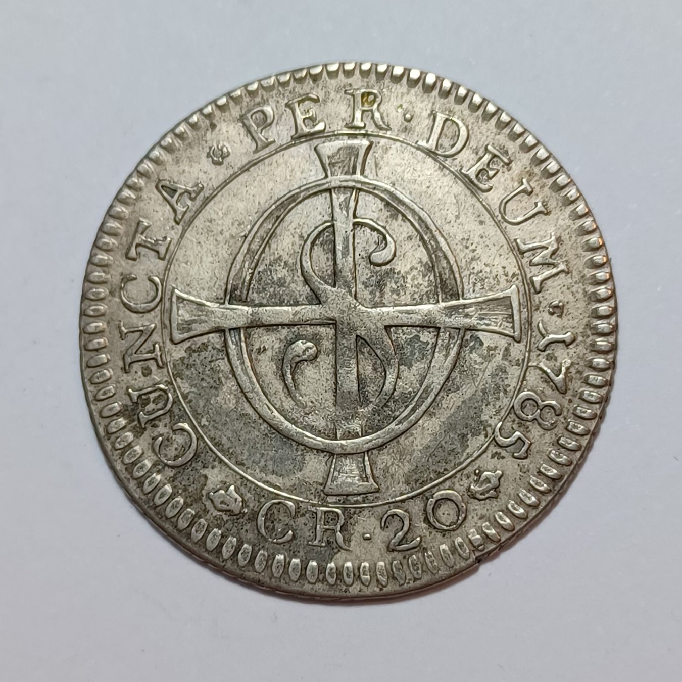 Tutti le monete: 20 Kreuzer 1785 Solothurn – Usato da Pfäffikon ZH venduto da Schweizer_Muenzen 1