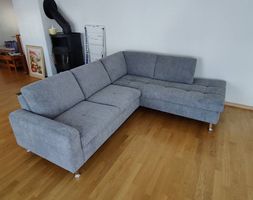 Ecksofa Stoff grau 