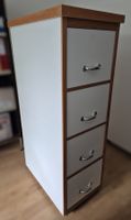 Metallkommodenschrank im Holzkleid - Weiss