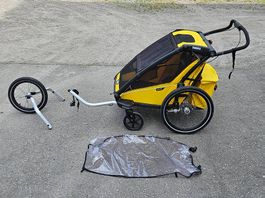 Thule Chariot Sport 2 Double gelb | Jogging-Kit + Zubehör