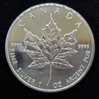 Kanada 1 Unze Silber Maple Leaf 999/1000 Silber 1989