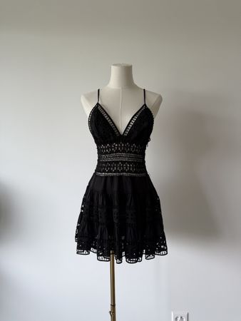 CHARO Ruiz black mini lace dress size M