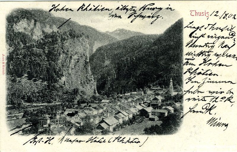 Cartoline postali: Thusis - Lichtdruck + 1902 – Usato da Emmenbrücke venduto da teestube