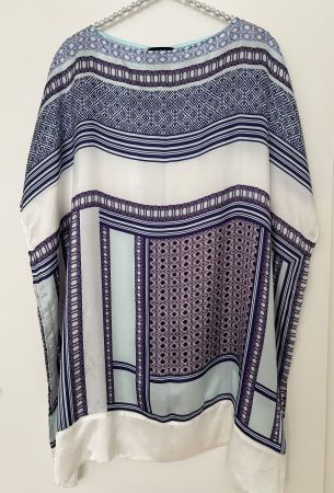 Tunika/ Strandkleid von  Max&Co, One Size, lila/weiss