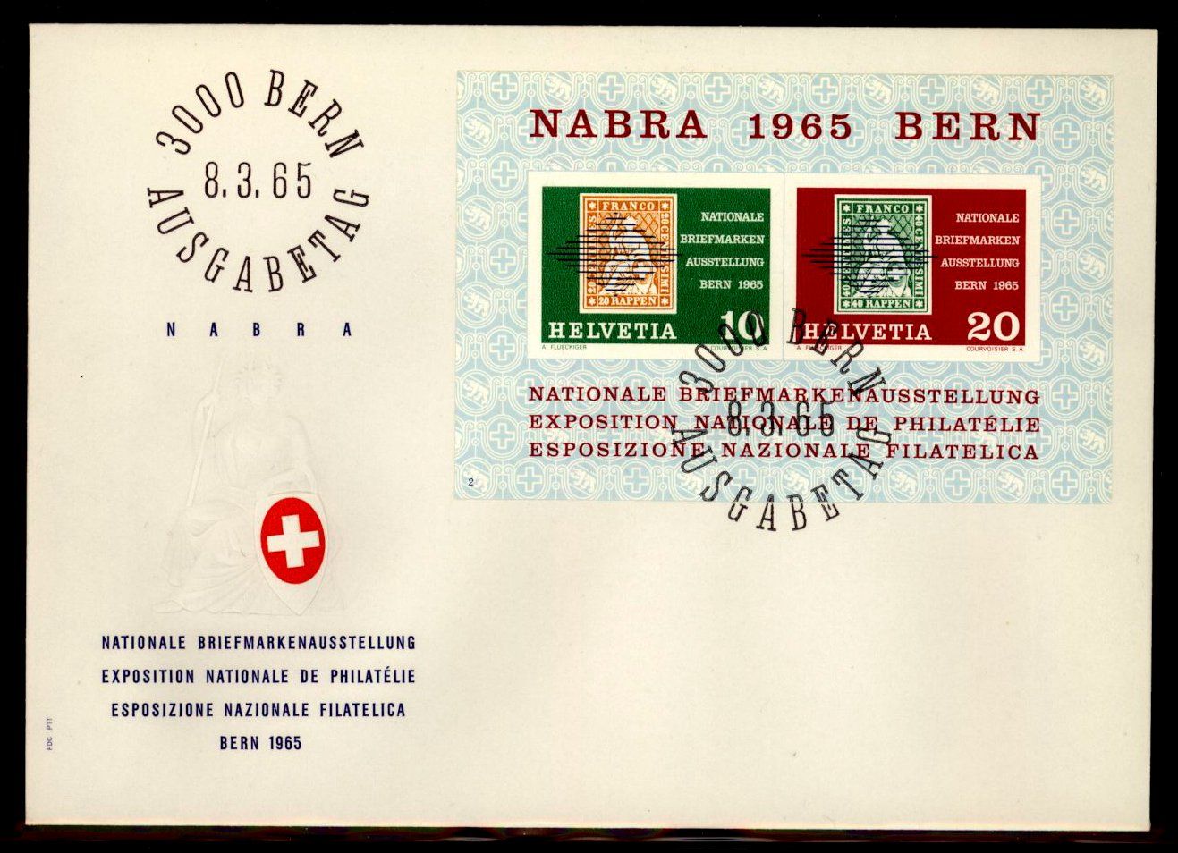 Tutti i francobolli: 1965, FDC, NABRA-Block, Nr.2 – Usato da Willisau venduto da Vollstempel