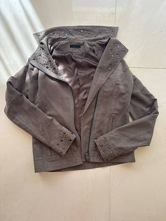 Veste beige en imitation daim taille S