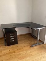 IKEA GALANT - bureau et caisson brun noir