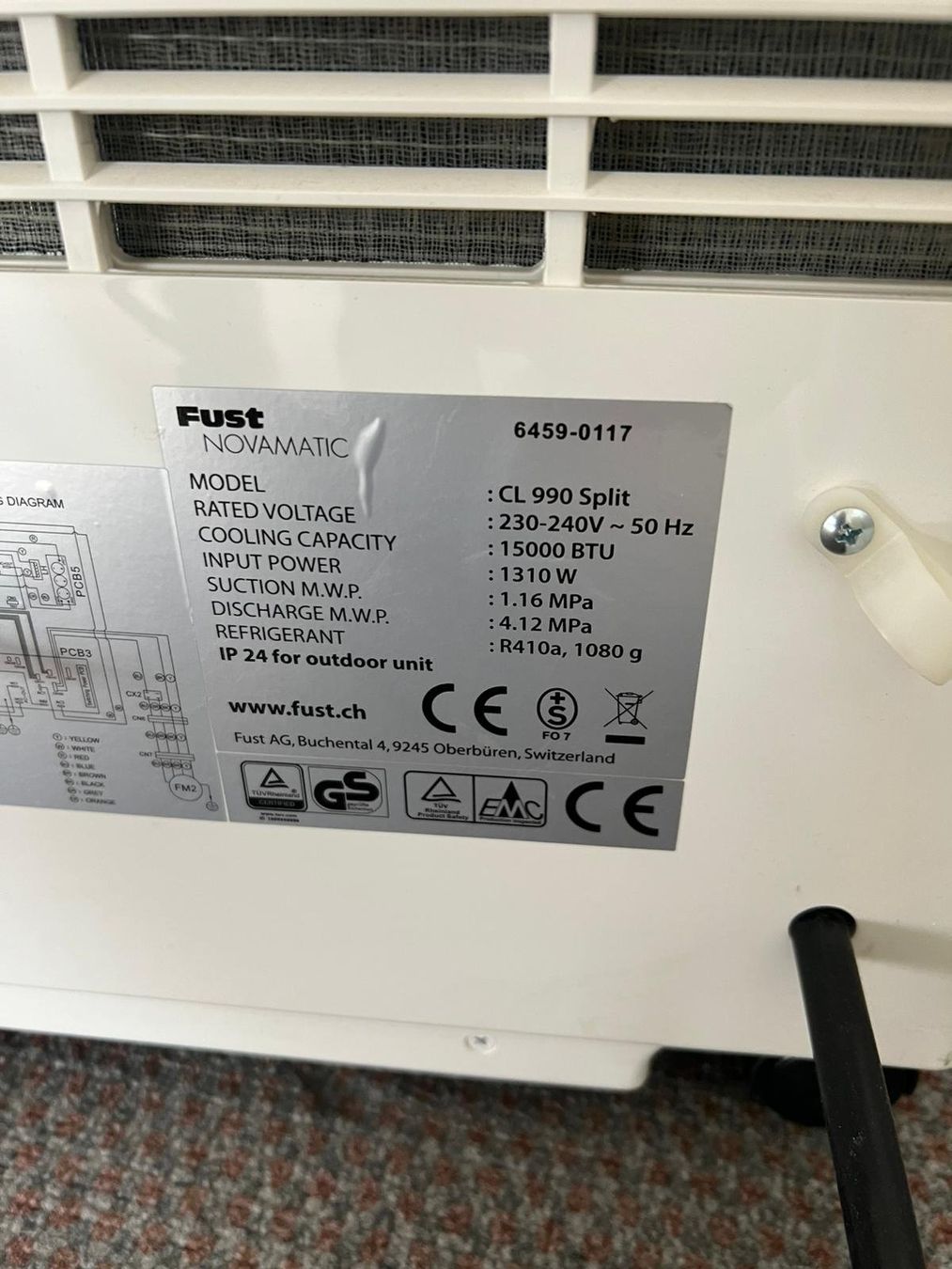 Condizionatori: Klimagerät Novamatic CL 990 Split – Usato da Uzwil venduto da Gant_Group 1