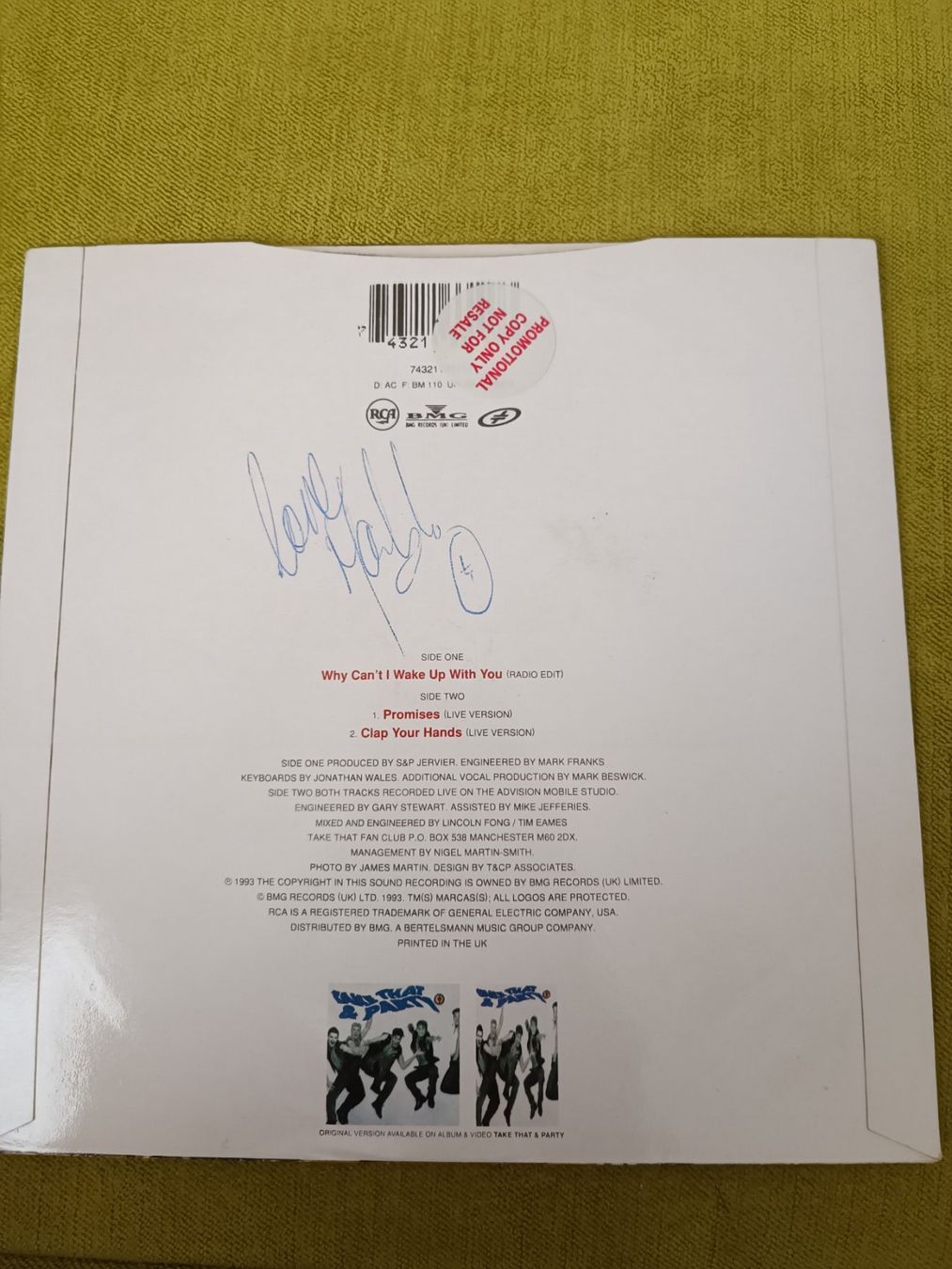 Autogramme: Take That - handsignierte Promotion Singel – Gebraucht aus Menziken von Artographs 1