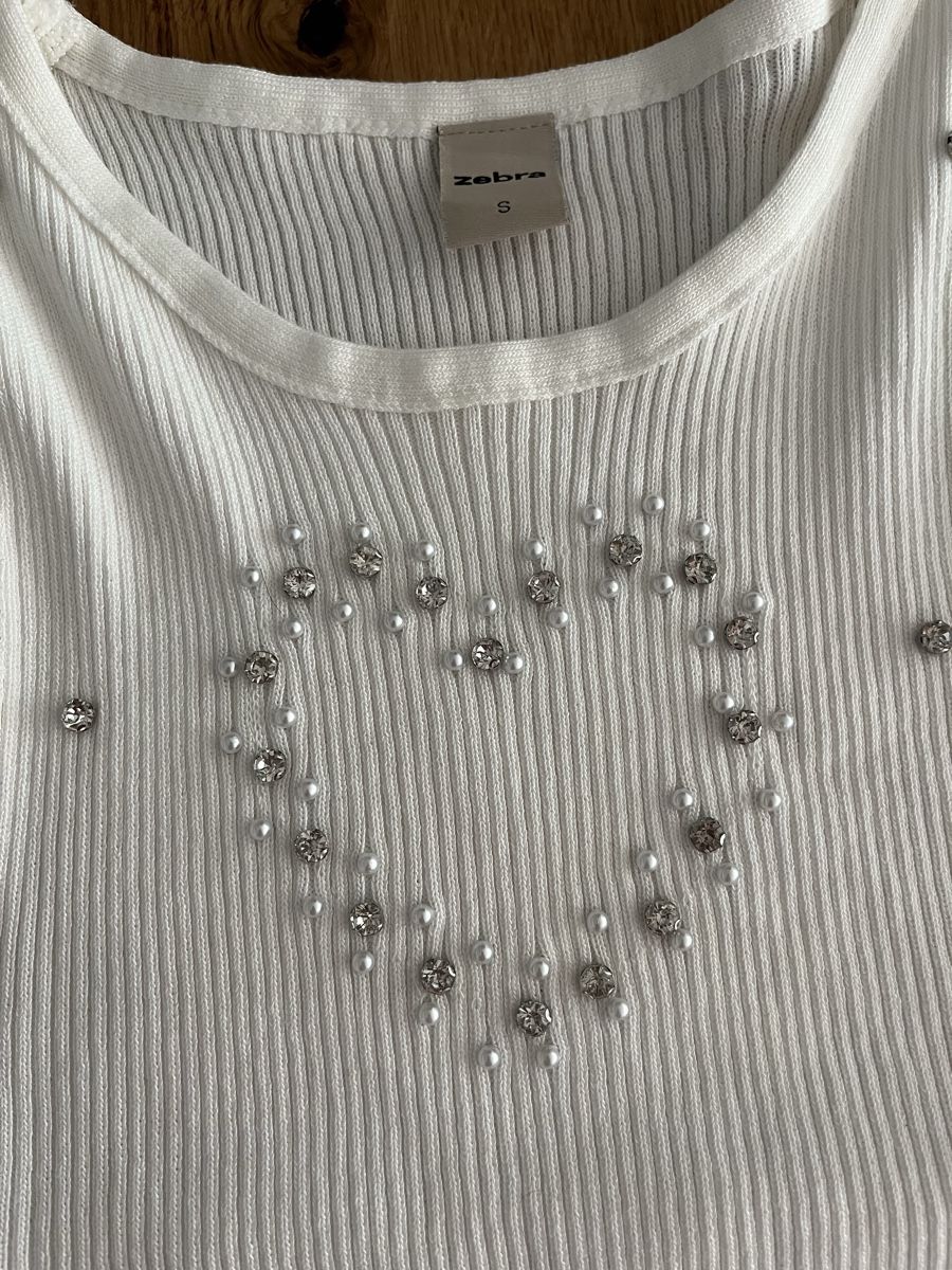 Zebra Top: weisses Top mit Glitzer – Nuovo (secondo la descrizione) da Glis venduto da jos_hj8q 1