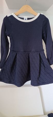 Petit Bateau Kleid Dunkelgrau Grösse 104