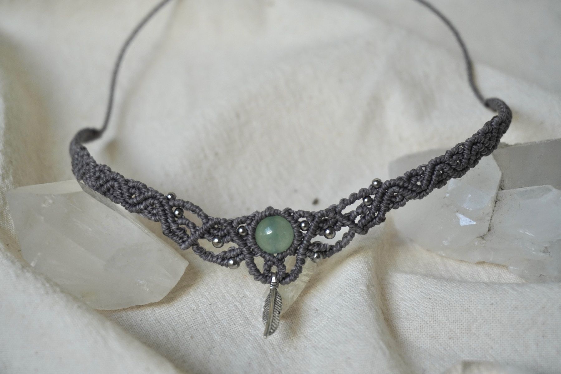 Catenine: nexa - Makramee Choker-Halskette - Personalisierbar – Nuovo (secondo la descrizione) da Heerbrugg venduto da R.St27 1