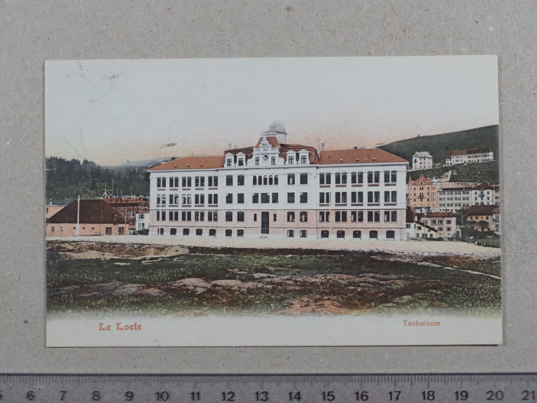 Cartoline postali: Le Locle, 1910, Technicum – Usato da Lenzburg venduto da fh1