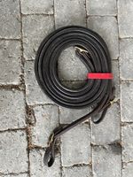 Lederzügel Braun 160 cm mit Messing Beschlägen & Lederstoppe